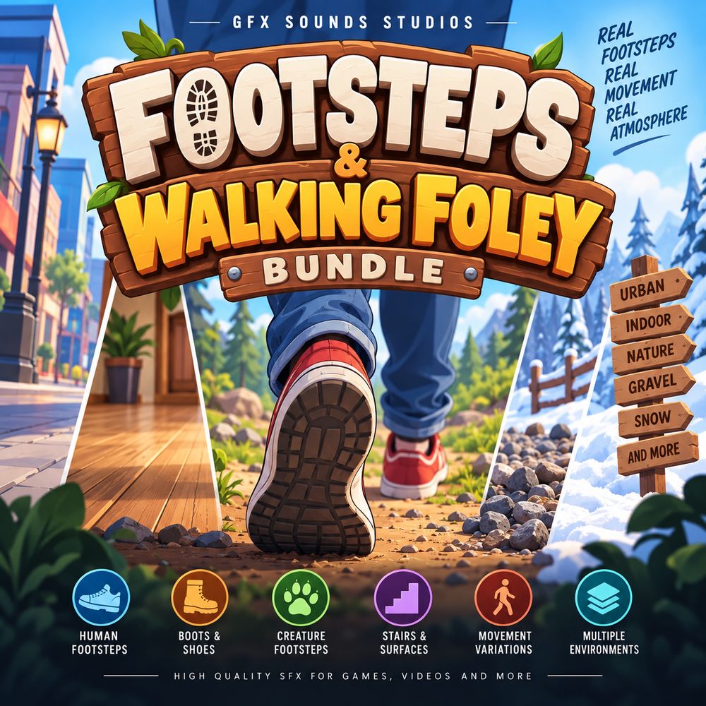 Artwork of Footsteps Sounds & Walking Foley Bundle