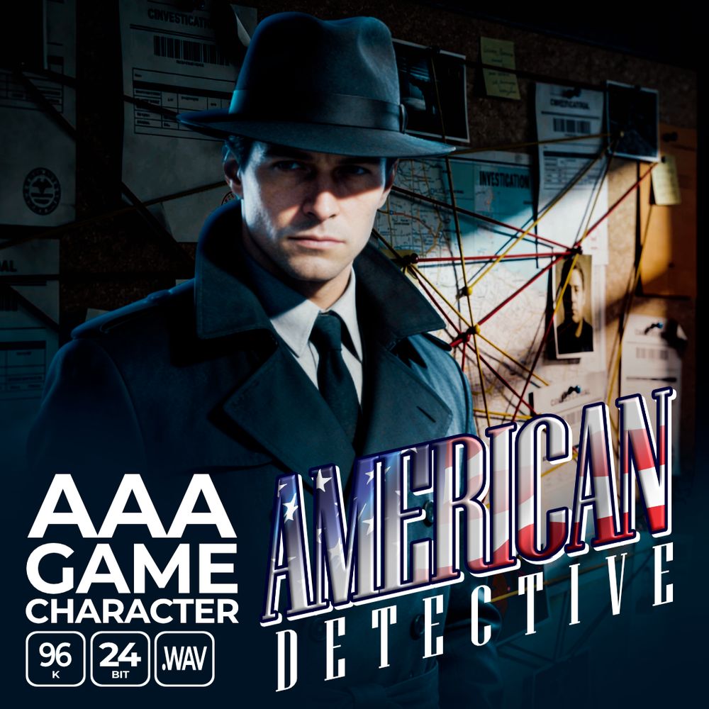 Arte de AAA Game Character American Detective