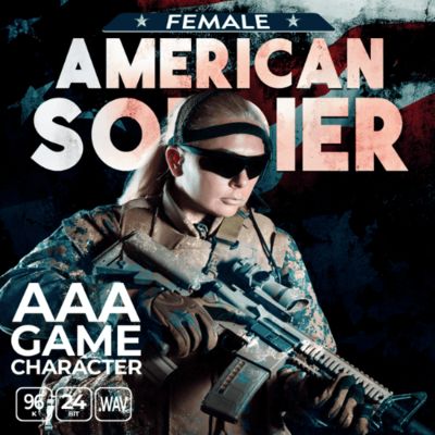 Arte de AAA Game Character American Soldier - Female
