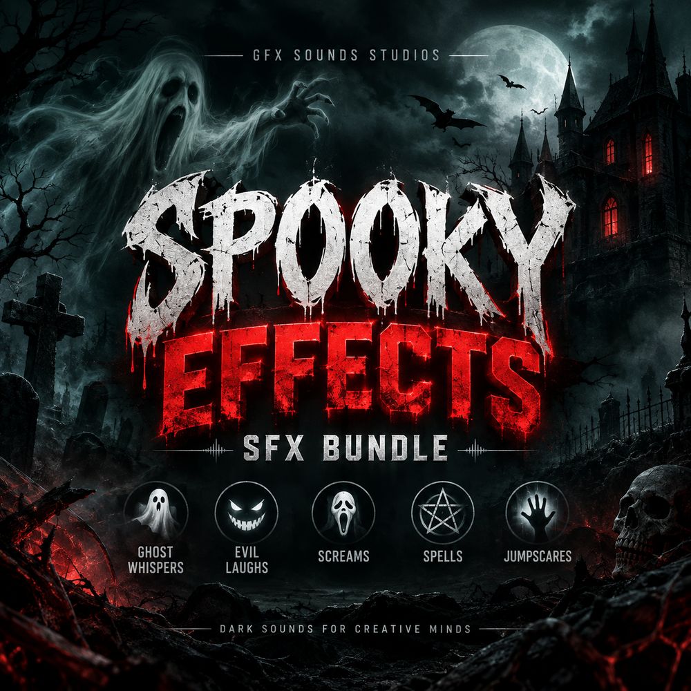 Artwork of Spooky Effects SFX Bundle - Ghost Whispers, Evil Laughs, Screams, Spells and Jumpscares